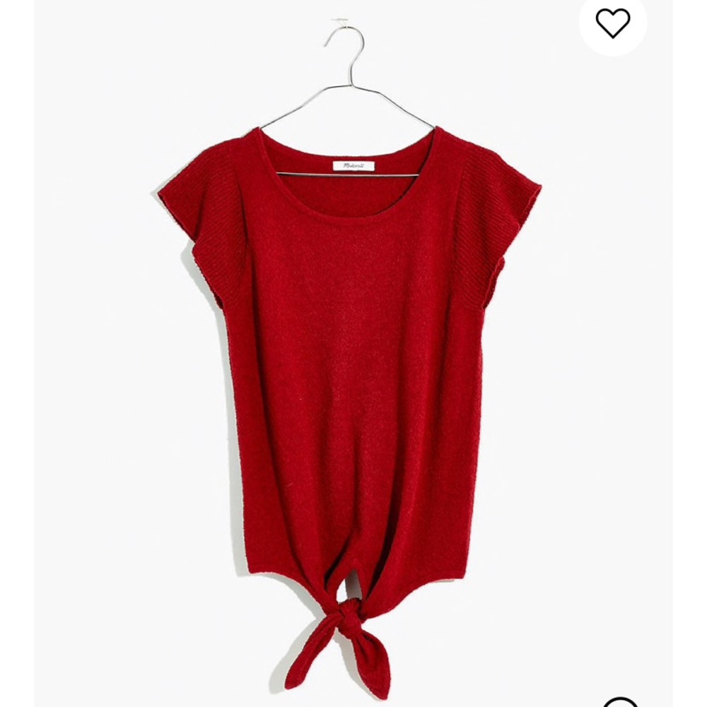 Madewell tie front sweater tee